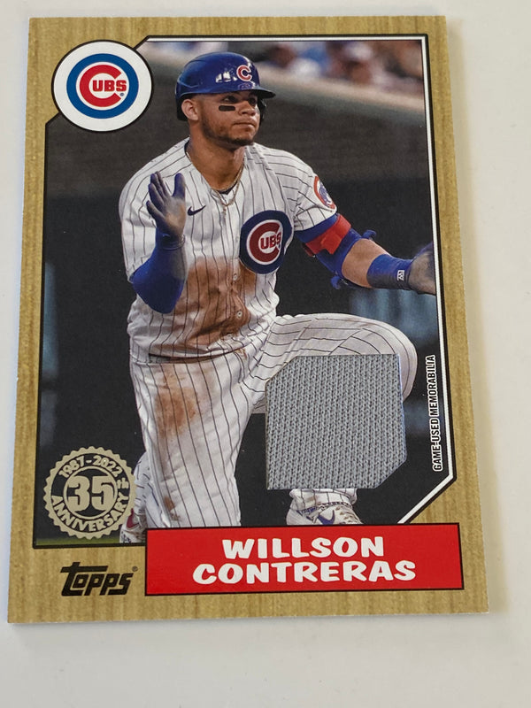 2022 Topps 1987 35th Anniversary Relic Game Used Jersey #87R-WC Willson Contreras