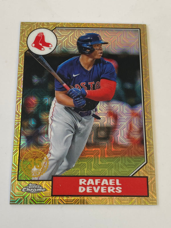 2022 Topps Series 1 1987 35th Anniversary Chrome Mojo Refractor #T87C-23 Rafael Devers