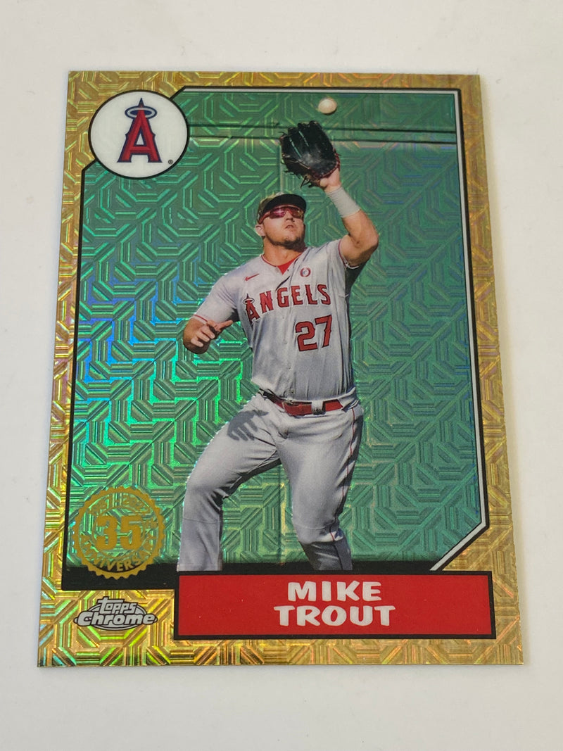 2022 Topps Series 1 1987 35th Anniversary Chrome Mojo Refractor #T87C-50 Mike Trout