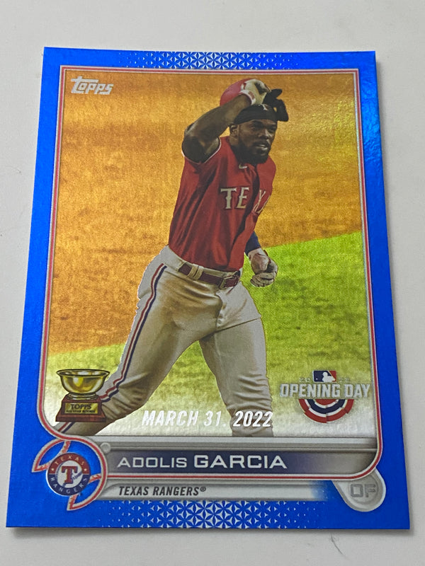 2022 Topps Opening Day Blue Foil #135 Adolis Garcia