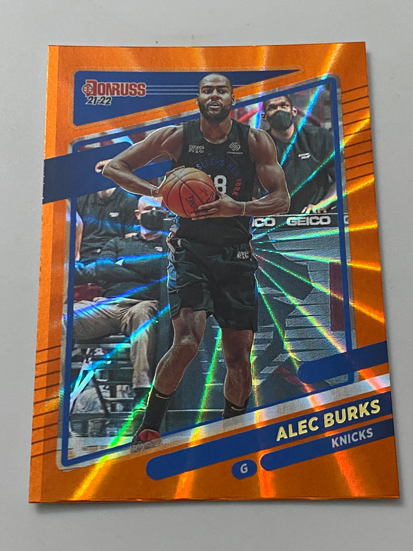 2021-22 Panini Donruss Orange Holo Laser #92 Alec Burks