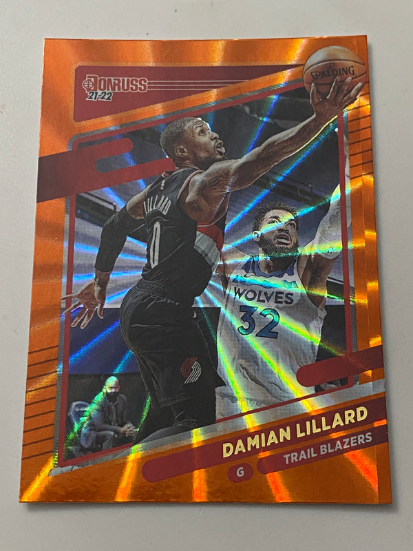 2021-22 Panini Donruss Orange Holo Laser #96 Damian Lillard