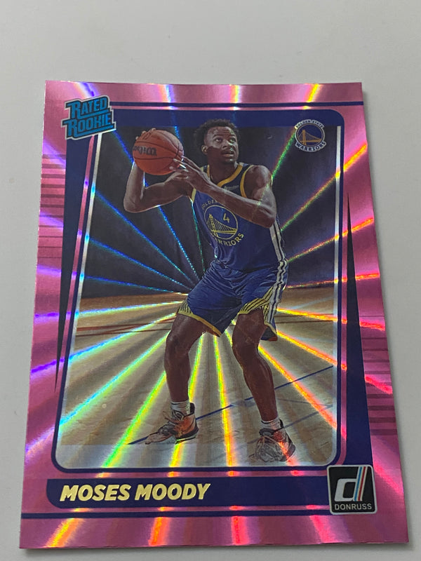 2021-22 Panini Donruss Pink Holo Laser RR #234 Moses Moody RC