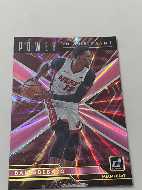 2021-22 Panini Donruss Power In The Paint Pink Holo Laser #4 Bam Adebayo