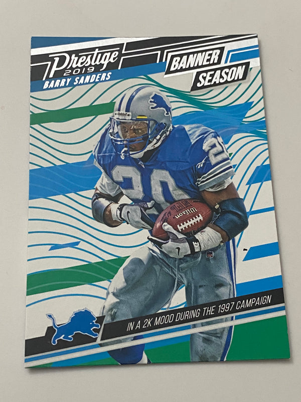 2019 Panini Prestige Banner Season #BS-BA Barry Sanders