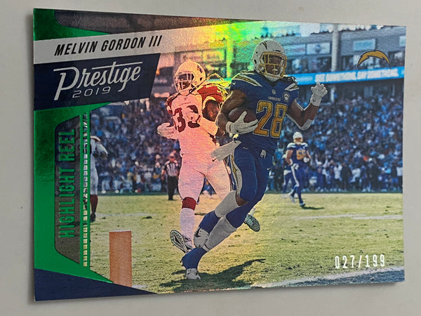 2019 Panini Prestige Highlight Reel Green /199 #Melvin Gordon III