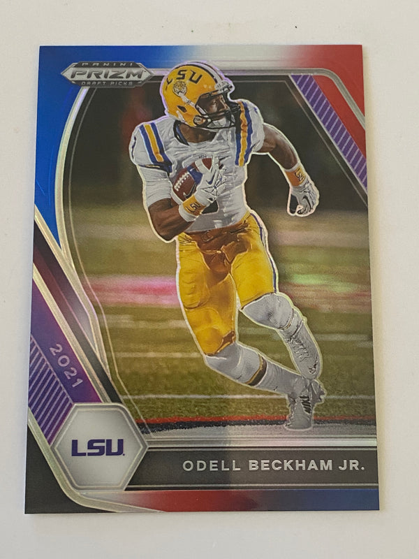 2021 Panini Prizm Draft Picks Red White Blue #61 Odell Beckham Jr.