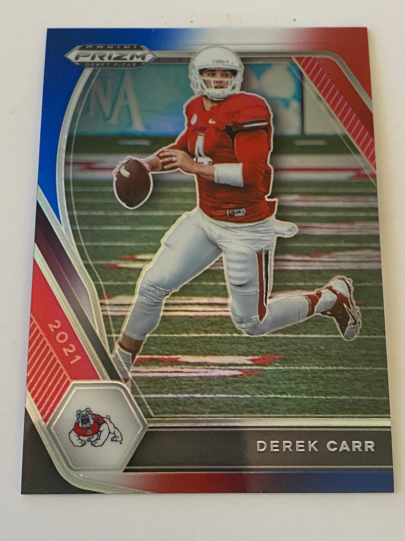 2021 Panini Prizm Draft Picks Red White Blue #14 Derek Carr