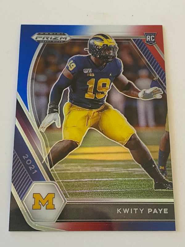 2021 Panini Prizm Draft Picks Red White Blue #145 Kwity Paye RC