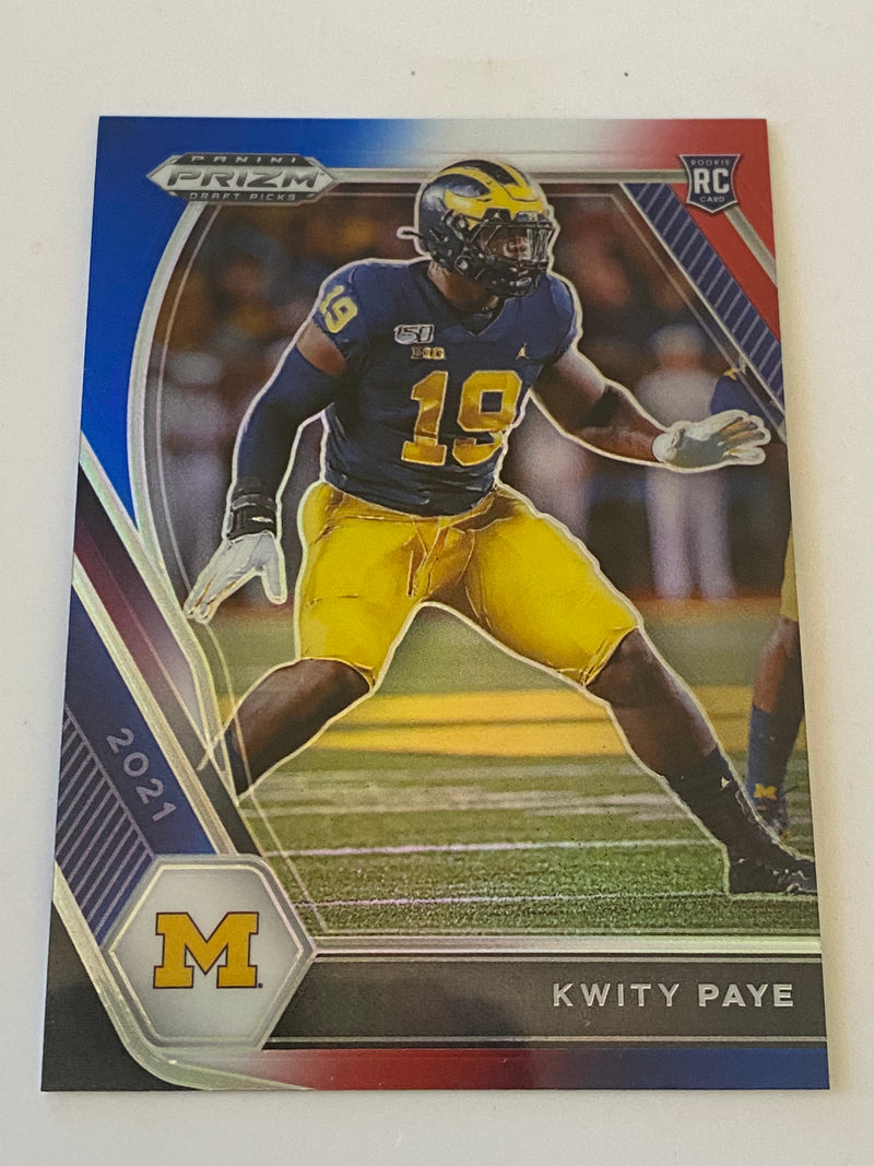 2021 Panini Prizm Draft Picks Red White Blue #145 Kwity Paye RC