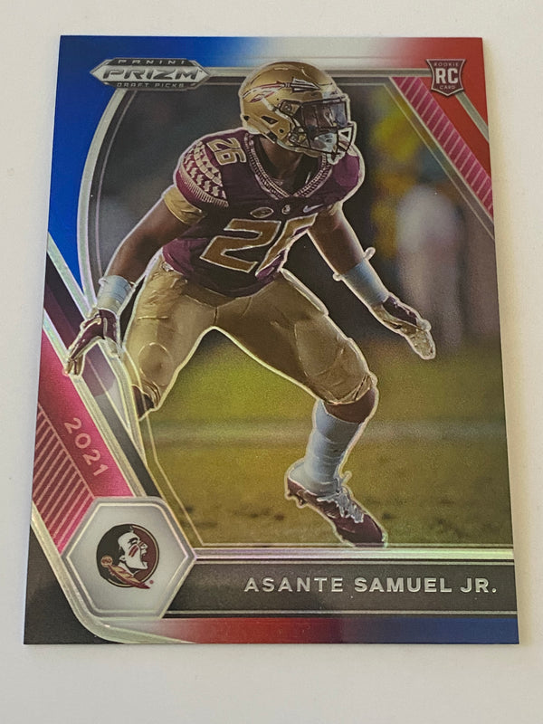 2021 Panini Prizm Draft Picks Red White Blue #111 Asante Samuel Jr. RC