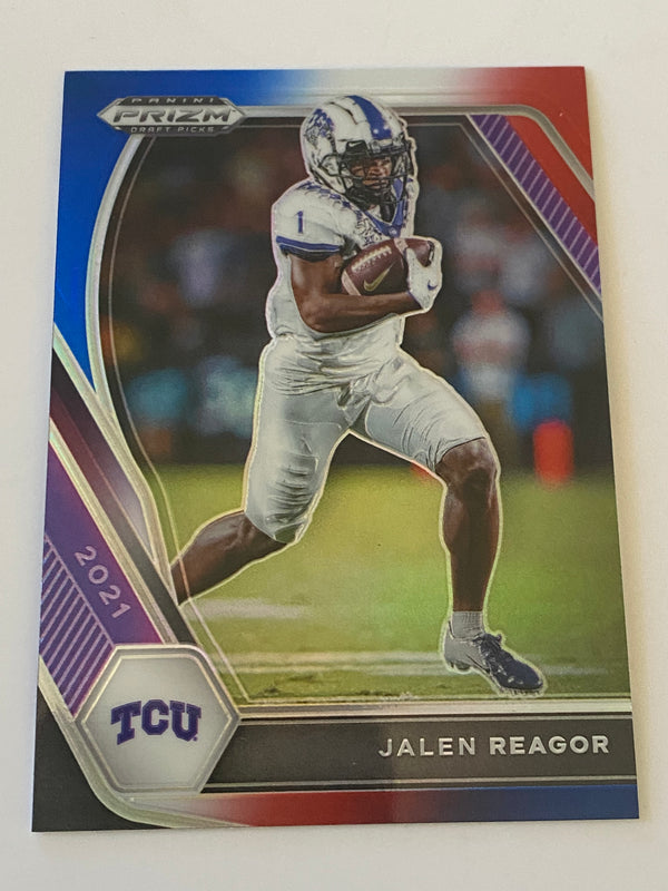 2021 Panini Prizm Draft Picks Red White Blue #72 Jalen Reagor