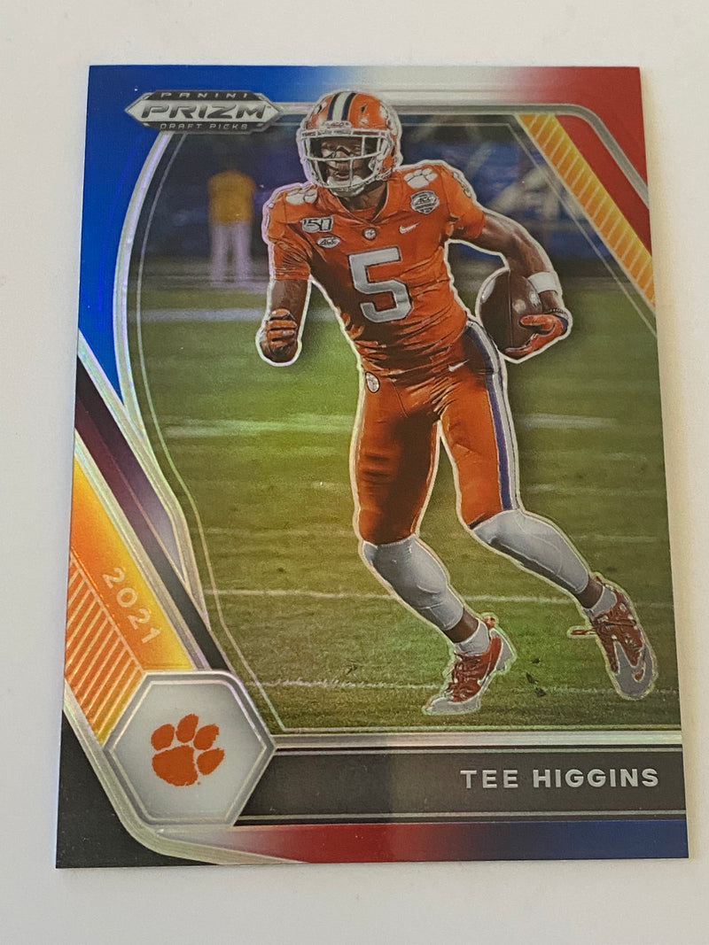 2021 Panini Prizm Draft Picks Red White Blue #60 Tee Higgins