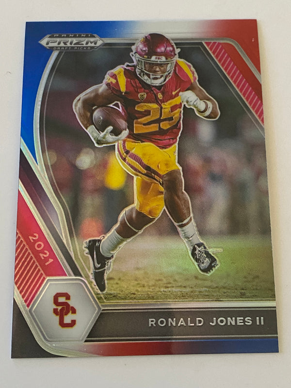 2021 Panini Prizm Draft Picks Red White Blue #84 Ronald Jones II