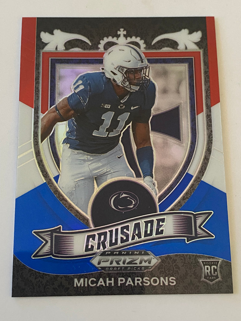 2021 Panini Prizm Draft Picks Red White Blue #175 Micah Parsons RC