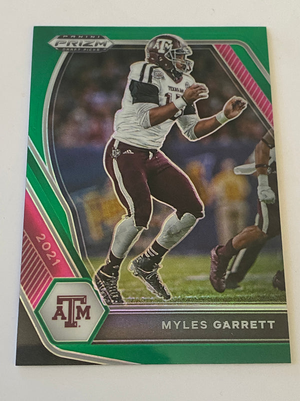 2021 Panini Prizm Draft Picks Green #100 Myles Garrett