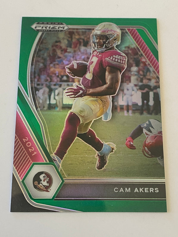 2021 Panini Prizm Draft Picks Green #77 Cam Akers