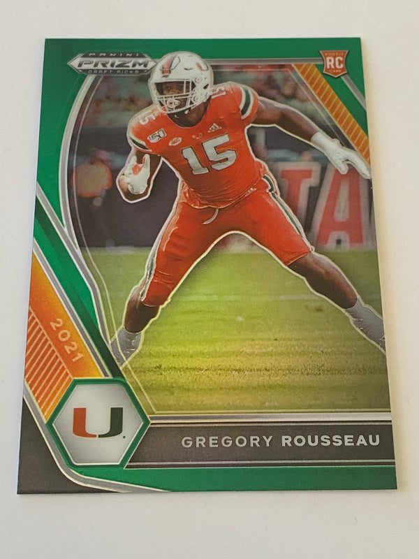 2021 Panini Prizm Draft Picks Green #144 Gregory Rousseau RC