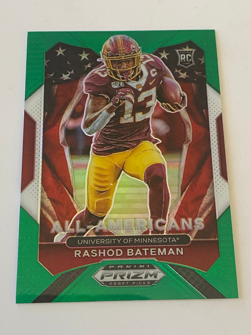 2021 Panini Prizm Draft Picks Green #196 Rashod Bateman RC