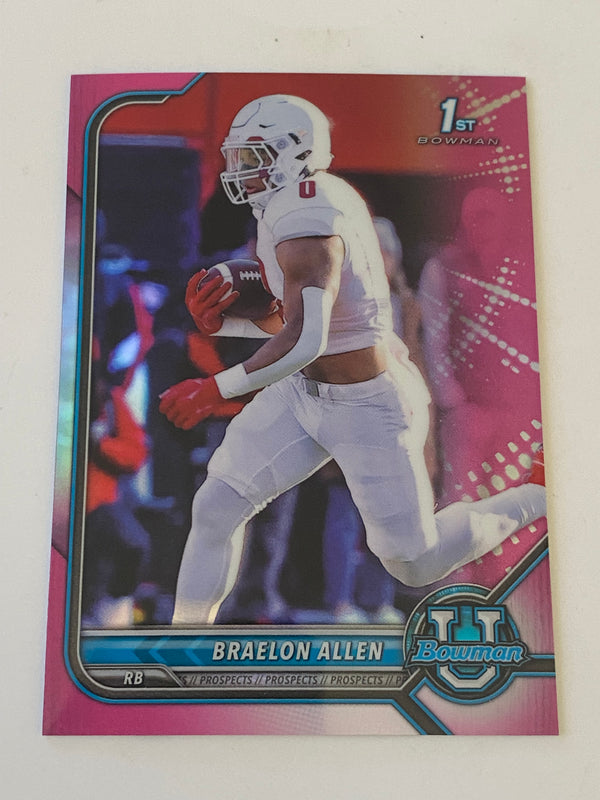 2022 Bowman University Chrome Pink Refractor #85 Braelon Allen 1st Bowman