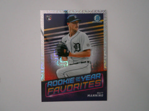 2022 Bowman Chrome Rookie Of The Year Favorites Mojo Refractor #ROYF-8 Matt Manning RC