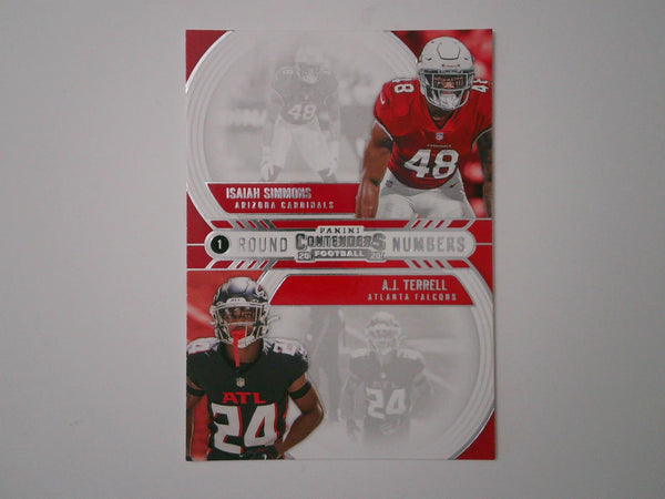 2020 Panini Contenders Round 1 Numbers #RN-ST Isaiah Simmons / A. J. Terrell